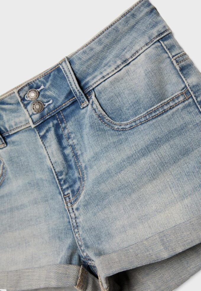 Pantaloni scurți din denim cu tiv răsfrânt Pantaloni scurți din denim cu tiv răsfrânt