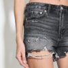 Pantaloni scurți din denim rupt D75 Pantaloni scurți din denim rupt D75