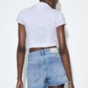 Pantaloni scurți din denim rupt D75 Pantaloni scurți din denim rupt D75