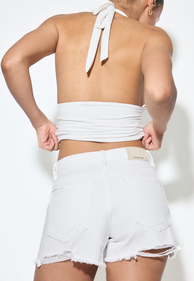 Pantaloni scurți din denim rupt D75 Pantaloni scurți din denim rupt D75