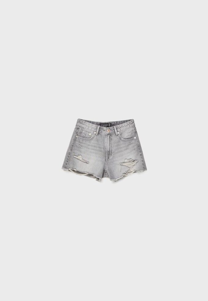Pantaloni scurți din denim rupt D75 Pantaloni scurți din denim rupt D75