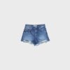 Pantaloni scurți din denim rupt D75 Pantaloni scurți din denim rupt D75
