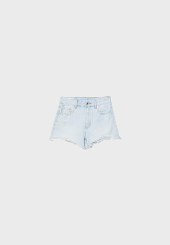 Pantaloni scurți din denim rupt D75 Pantaloni scurți din denim rupt D75