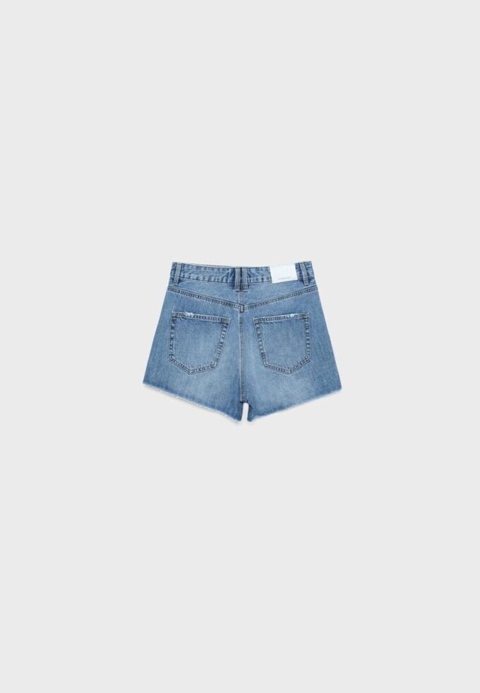 Pantaloni scurți din denim rupt D75 Pantaloni scurți din denim rupt D75