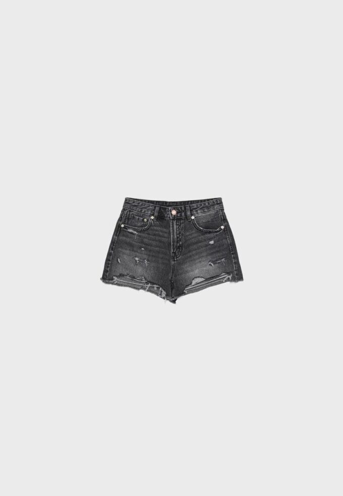 Pantaloni scurți din denim rupt D75 Pantaloni scurți din denim rupt D75