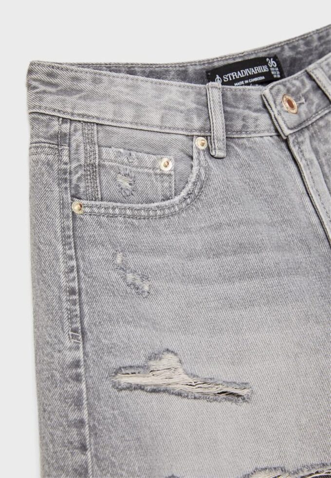 Pantaloni scurți din denim rupt D75 Pantaloni scurți din denim rupt D75