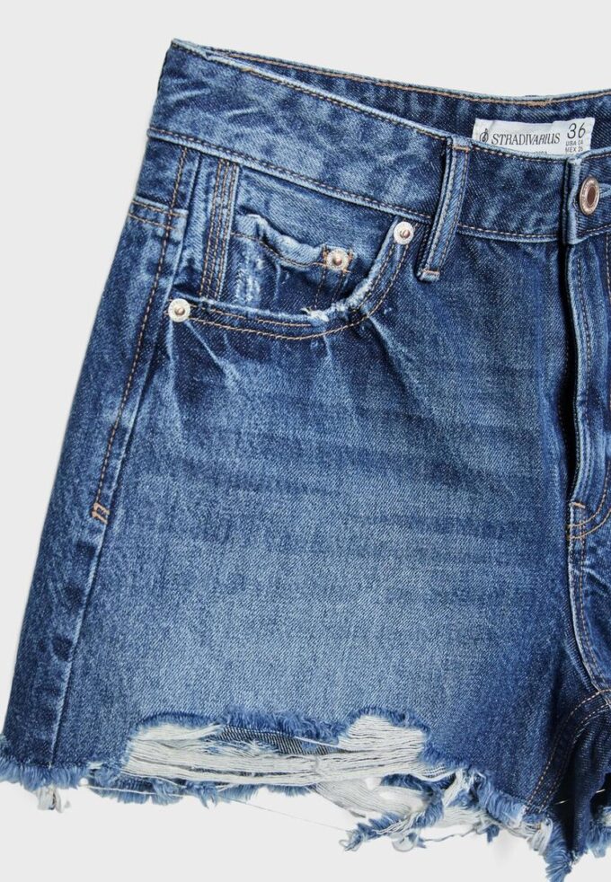 Pantaloni scurți din denim rupt D75 Pantaloni scurți din denim rupt D75