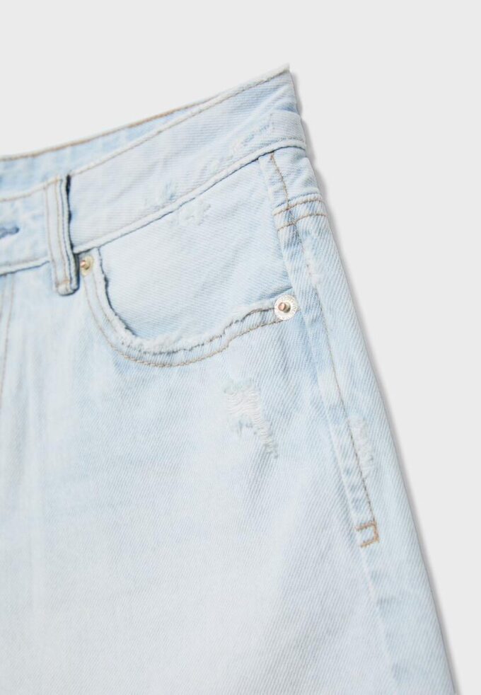 Pantaloni scurți din denim rupt D75 Pantaloni scurți din denim rupt D75