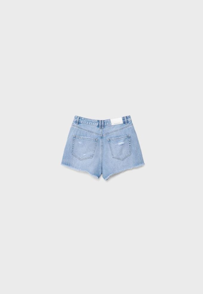 Pantaloni scurți din denim rupt D75 Pantaloni scurți din denim rupt D75