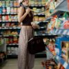 Pantaloni voluminoși din poplin Pantaloni voluminoși din poplin