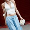 Pantaloni voluminoși din poplin Pantaloni voluminoși din poplin