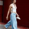 Pantaloni voluminoși din poplin Pantaloni voluminoși din poplin