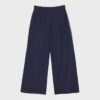Pantaloni wide leg din pluș cu detalii de bordură