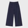 Pantaloni wide leg din pluș cu detalii de bordură