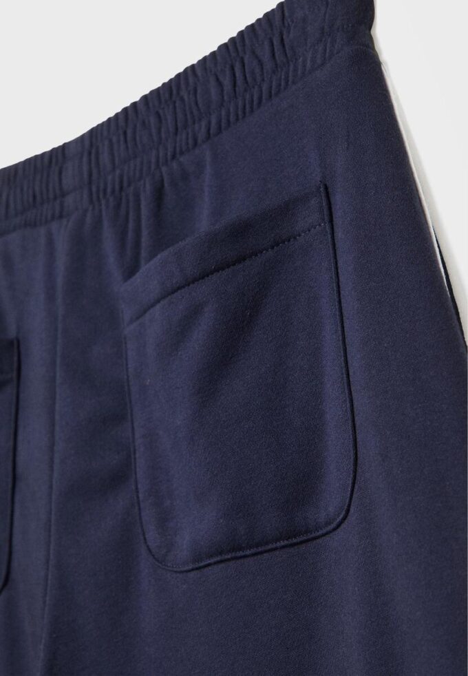 Pantaloni wide leg din pluș cu detalii de bordură