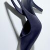Pantofi cu toc cu efect de satin