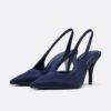 Pantofi cu toc cu efect de satin