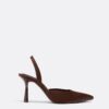 Pantofi cu toc stiletto cu efect satinat