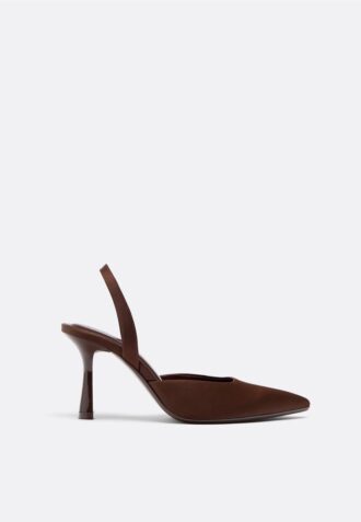 Pantofi cu toc stiletto cu efect satinat