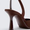 Pantofi cu toc stiletto cu efect satinat