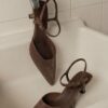 Pantofi din piele cu toc mic