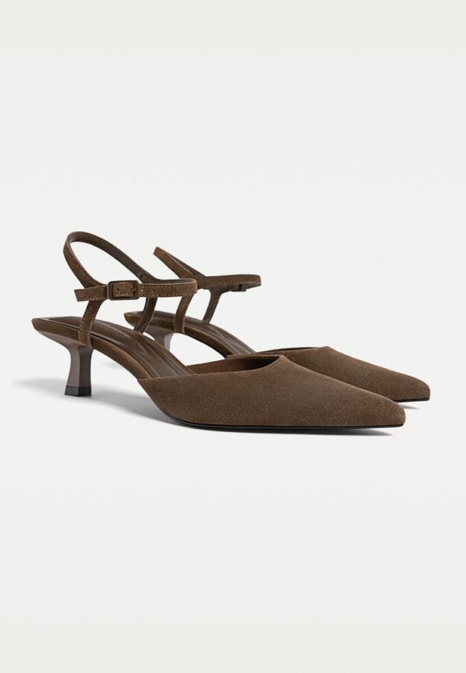 Pantofi din piele cu toc mic