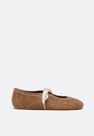 Pantofi sport din piele cu fundă