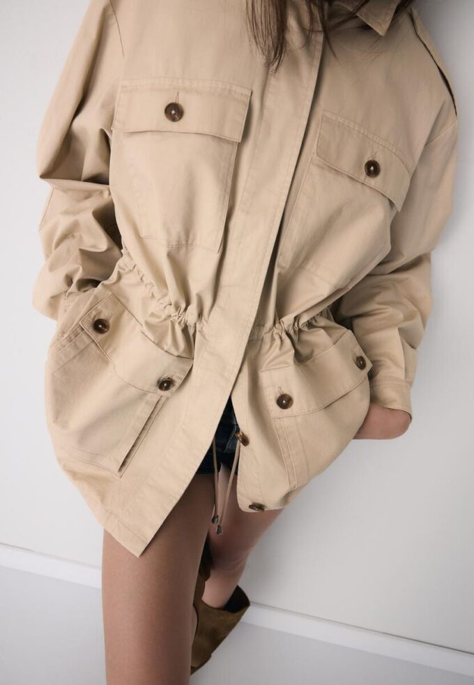 Parka din bumbac cu buzunare Parka din bumbac cu buzunare
