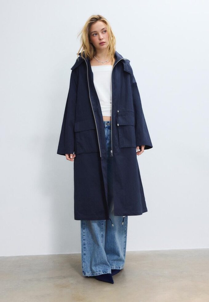 Parka lungă și fluidă Parka lungă și fluidă