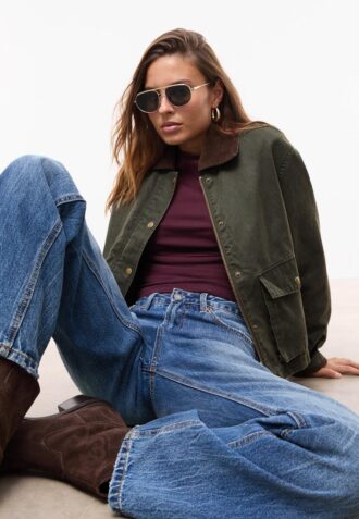 Parka scurtă cerată Contrast Parka scurtă cerată Contrast