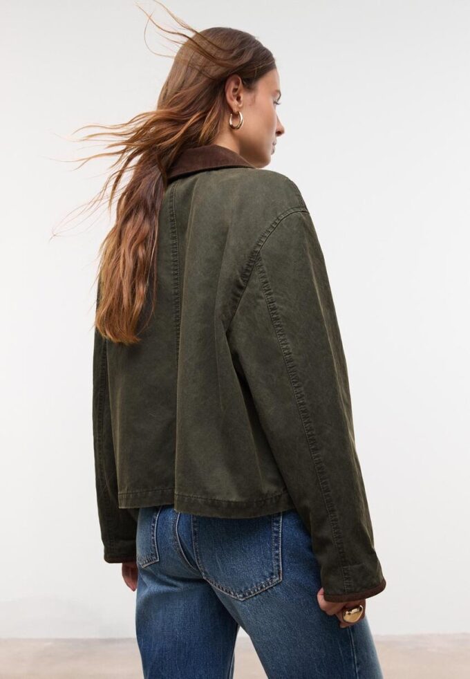 Parka scurtă cerată Contrast Parka scurtă cerată Contrast