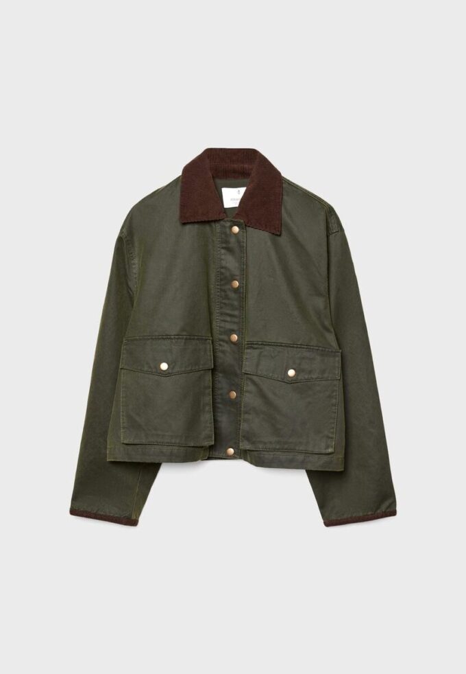 Parka scurtă cerată Contrast Parka scurtă cerată Contrast