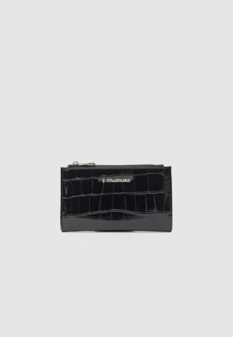 Portofel simplu cu aspect de piele de crocodil