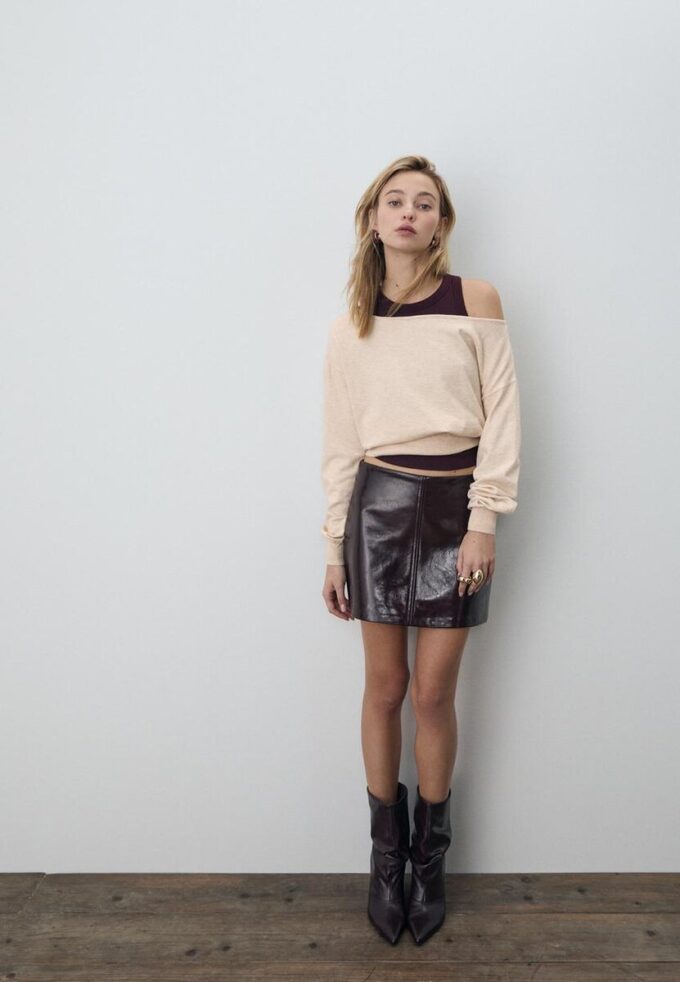 Pulover asimetric din tricot Pulover asimetric din tricot