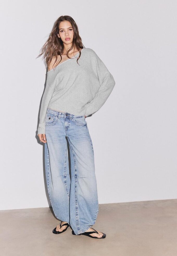 Pulover asimetric din tricot Pulover asimetric din tricot