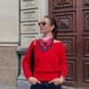 Pulover asimetric din tricot