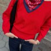 Pulover asimetric din tricot