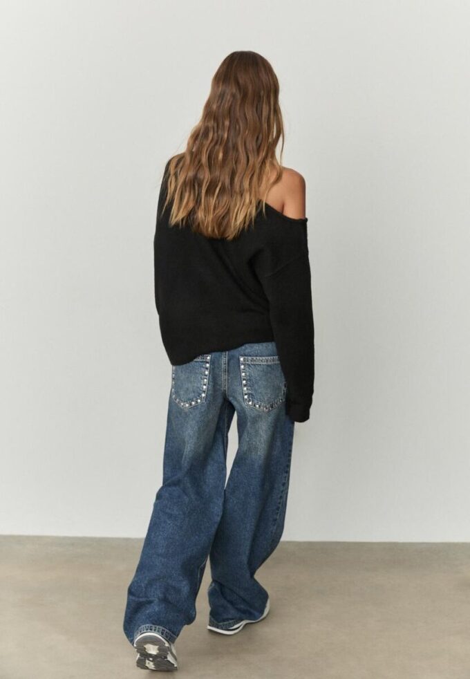 Pulover asimetric din tricot Pulover asimetric din tricot