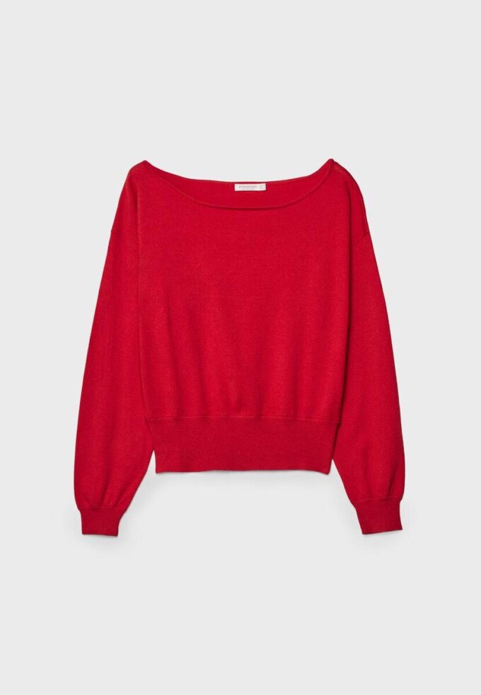 Pulover asimetric din tricot