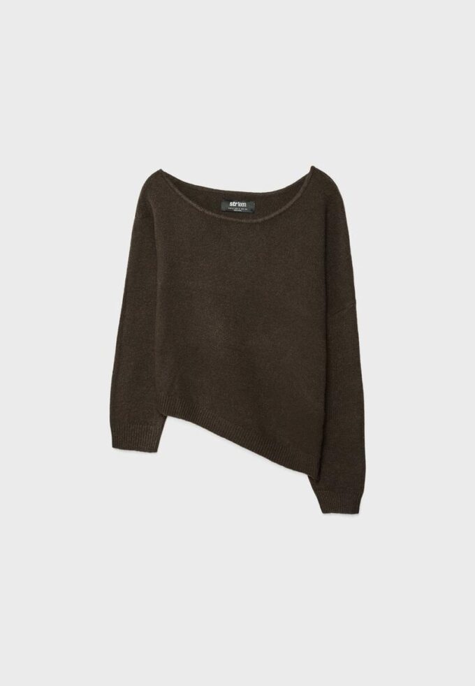 Pulover asimetric din tricot Pulover asimetric din tricot