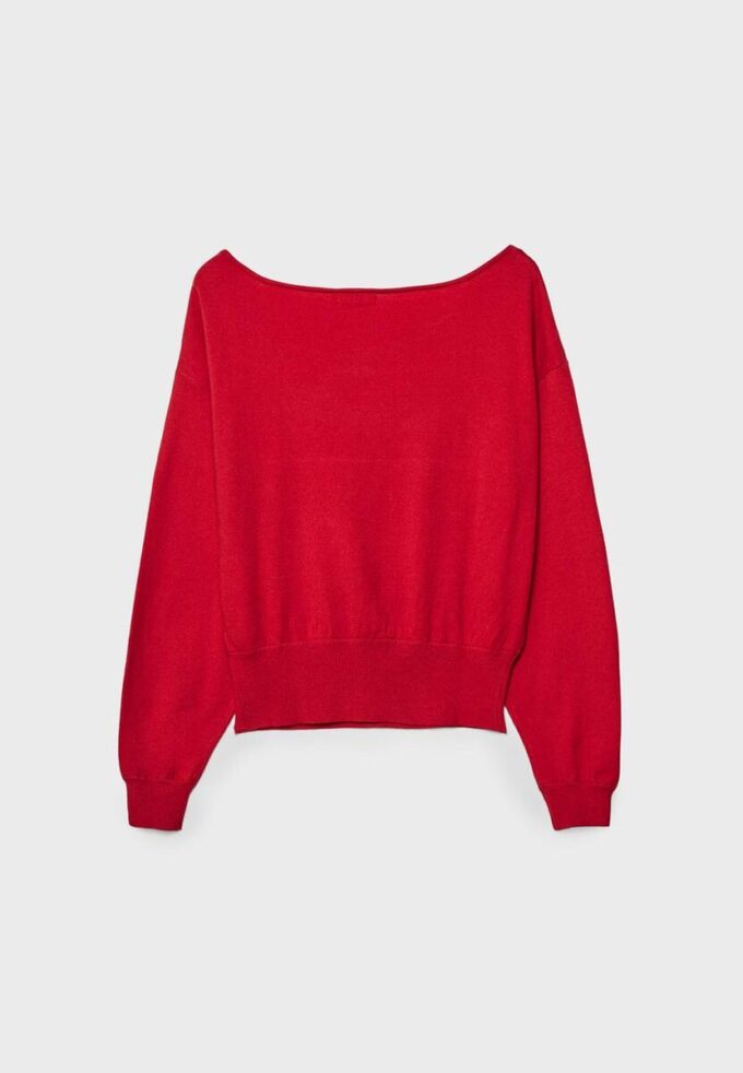 Pulover asimetric din tricot