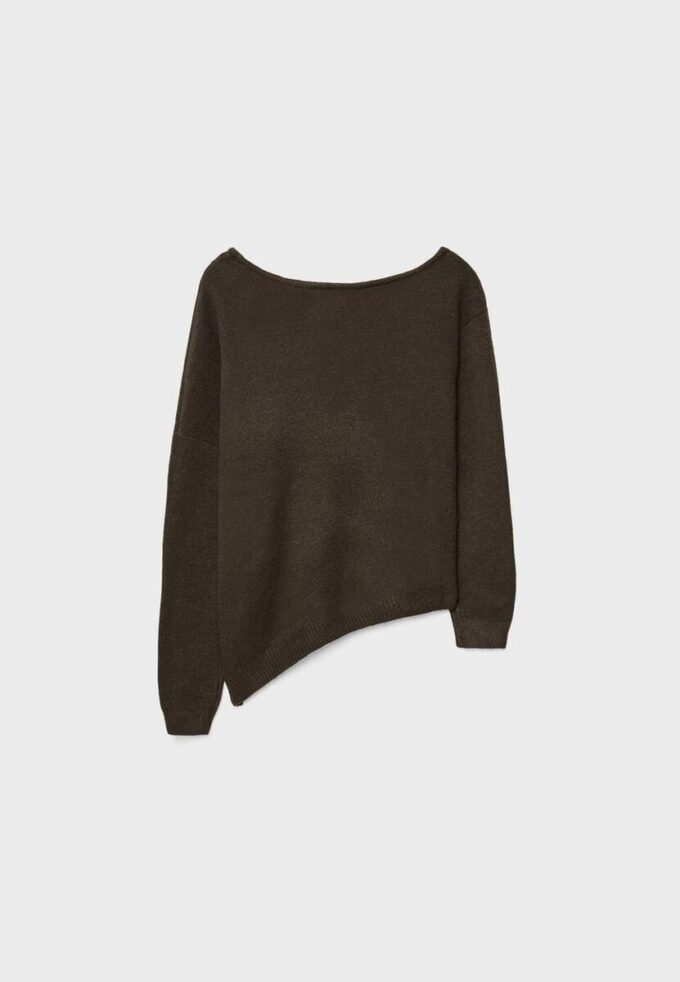Pulover asimetric din tricot Pulover asimetric din tricot