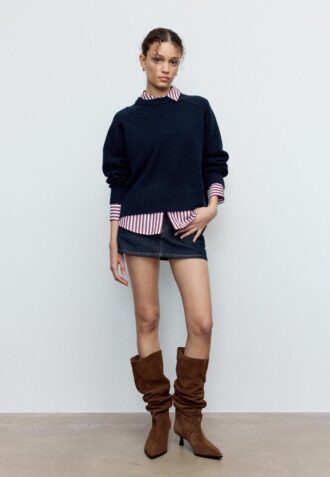 Pulover de articole de bază din tricot moale