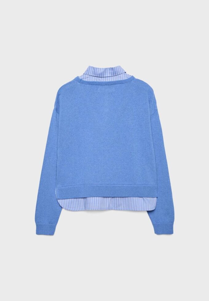 Pulover din tricot cu două țesături Pulover din tricot cu două țesături