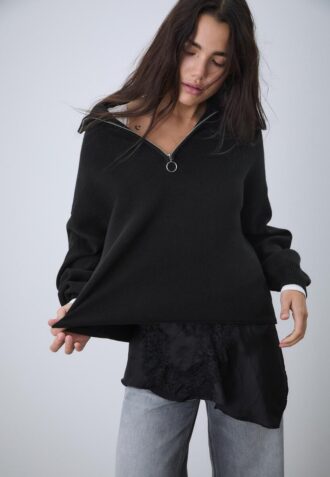Pulover din tricot cu fermoar Pulover din tricot cu fermoar