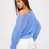 Pulover din tricot cu guler barcă Pulover din tricot cu guler barcă