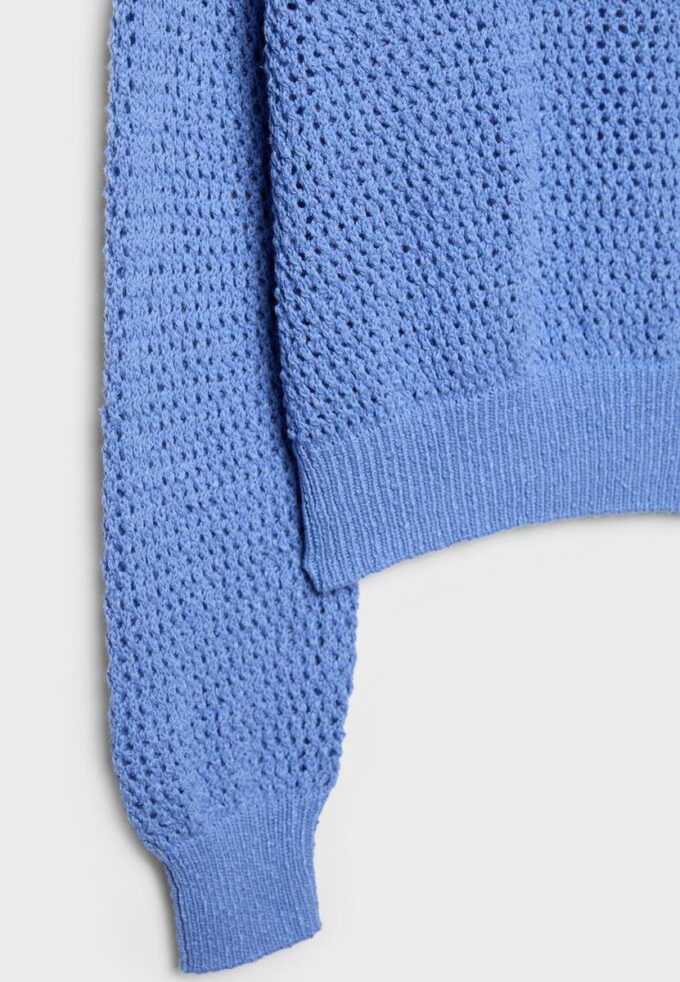 Pulover din tricot cu guler barcă Pulover din tricot cu guler barcă
