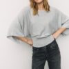 Pulover din tricot cu mâneci largi Pulover din tricot cu mâneci largi