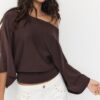 Pulover din tricot cu mâneci largi Pulover din tricot cu mâneci largi