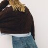 Pulover din tricot din două țesături cu guler detașabil